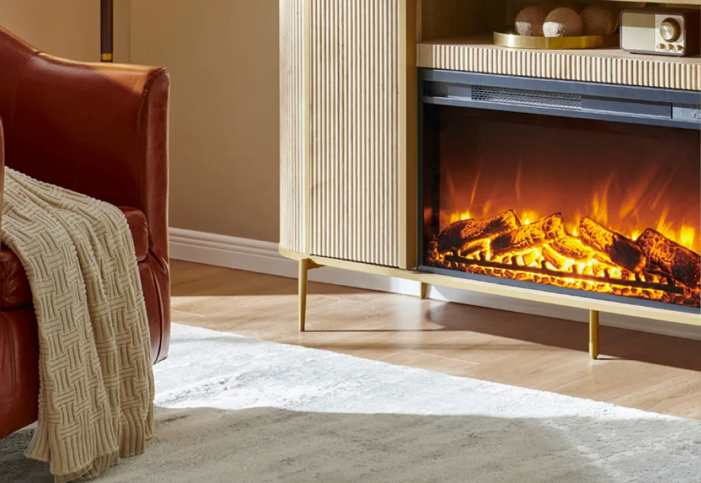 white modern electric fireplace